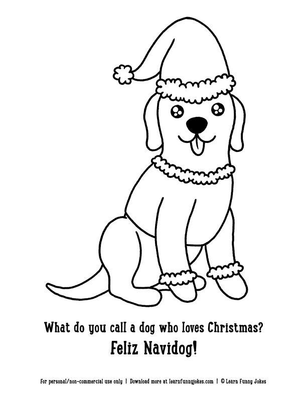 31 Christmas Dog Coloring Pages Printable Fun 27