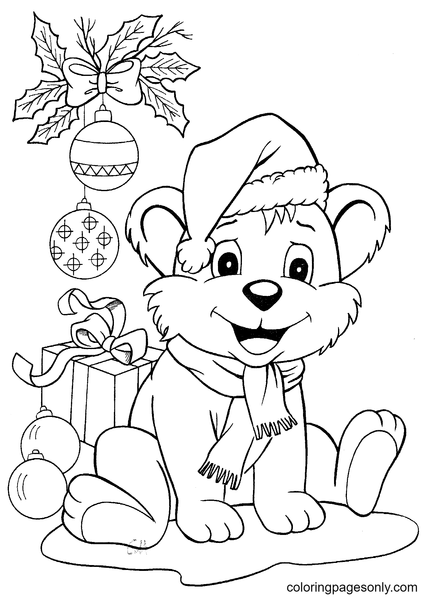 31 Christmas Dog Coloring Pages Printable Fun 4