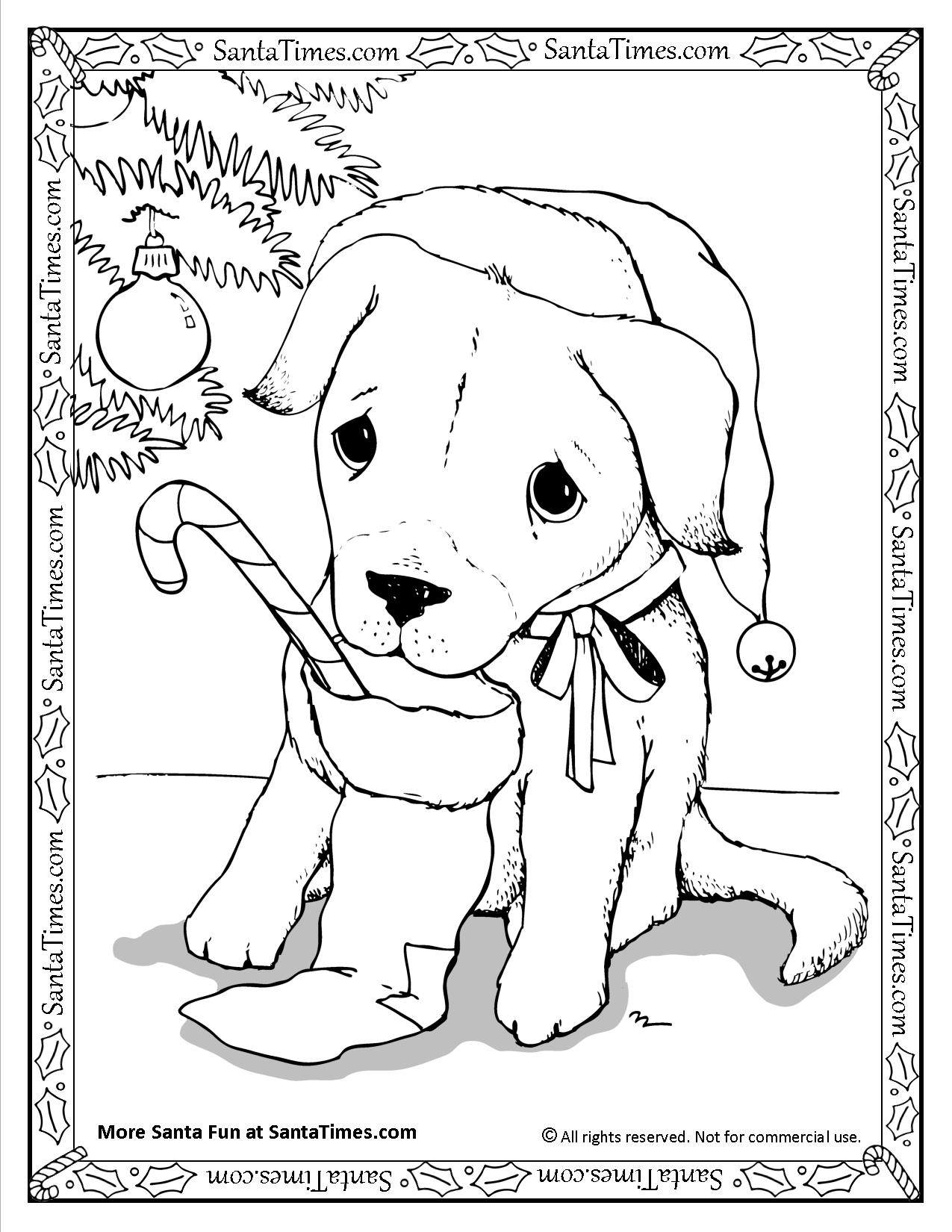 31 Christmas Dog Coloring Pages Printable Fun 5