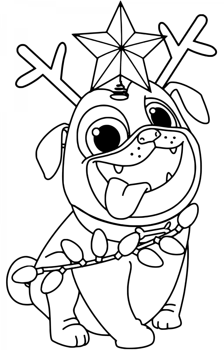 31 Christmas Dog Coloring Pages Printable Fun 8