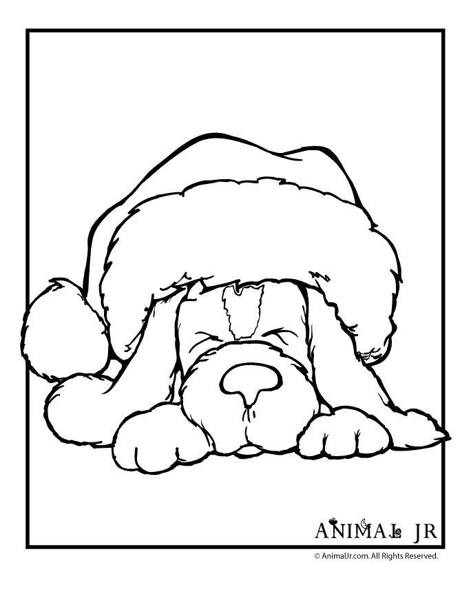 31 Christmas Dog Coloring Pages Printable Fun 9