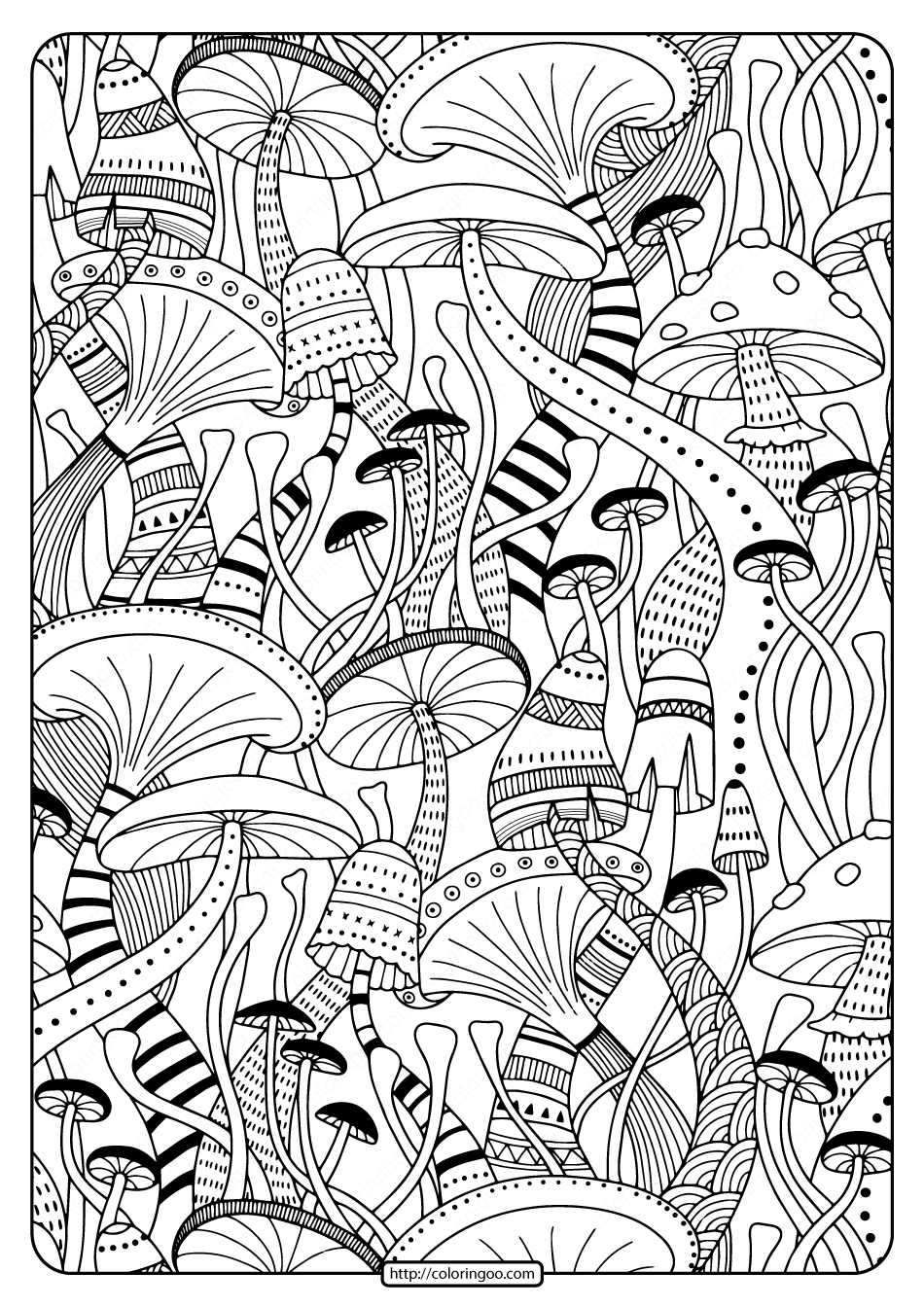 32 Creative Mushroom Coloring Pages to Print Printable 12