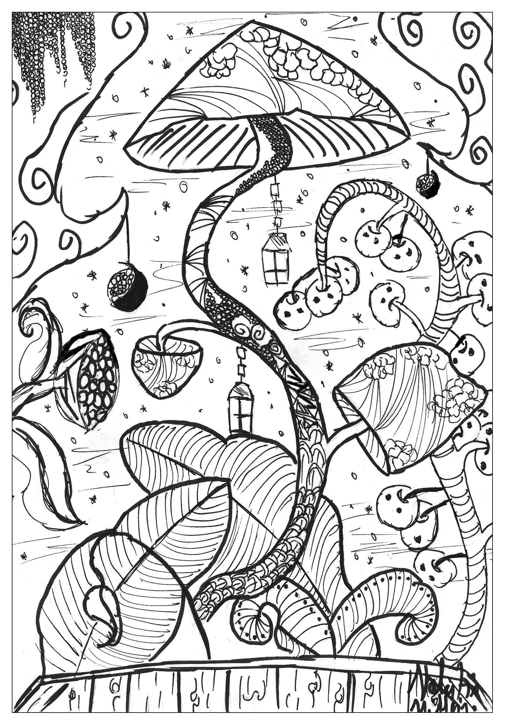 32 Creative Mushroom Coloring Pages to Print Printable 19