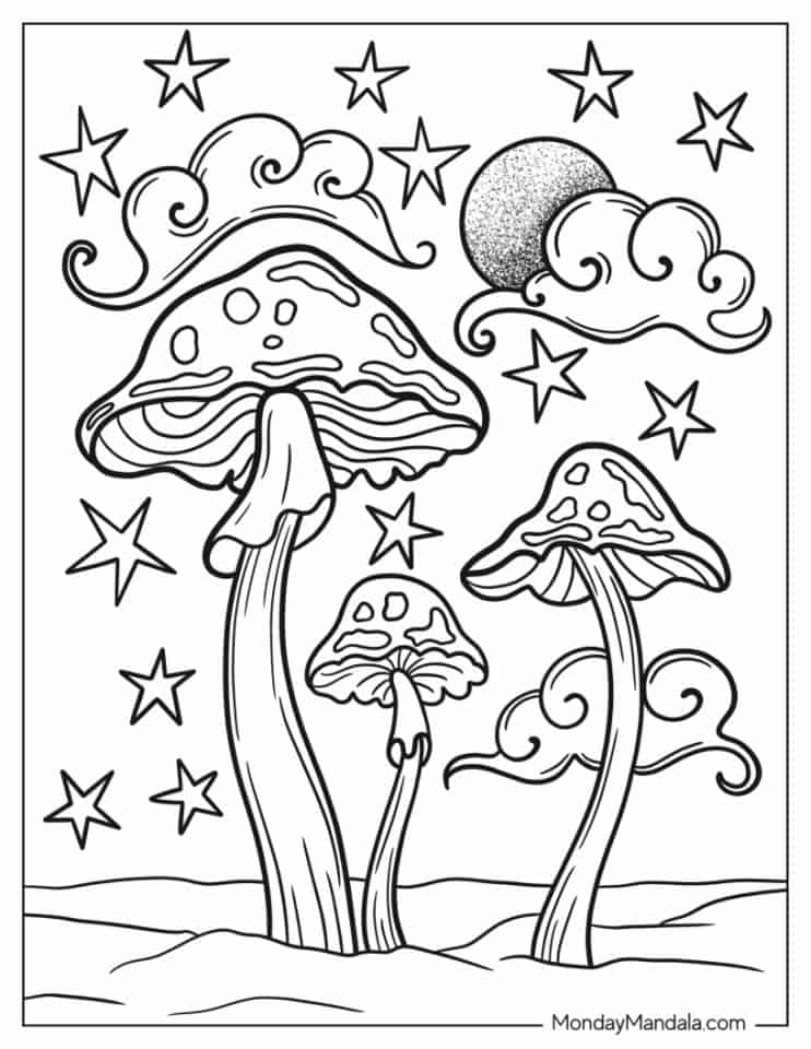 32 Creative Mushroom Coloring Pages to Print Printable 30