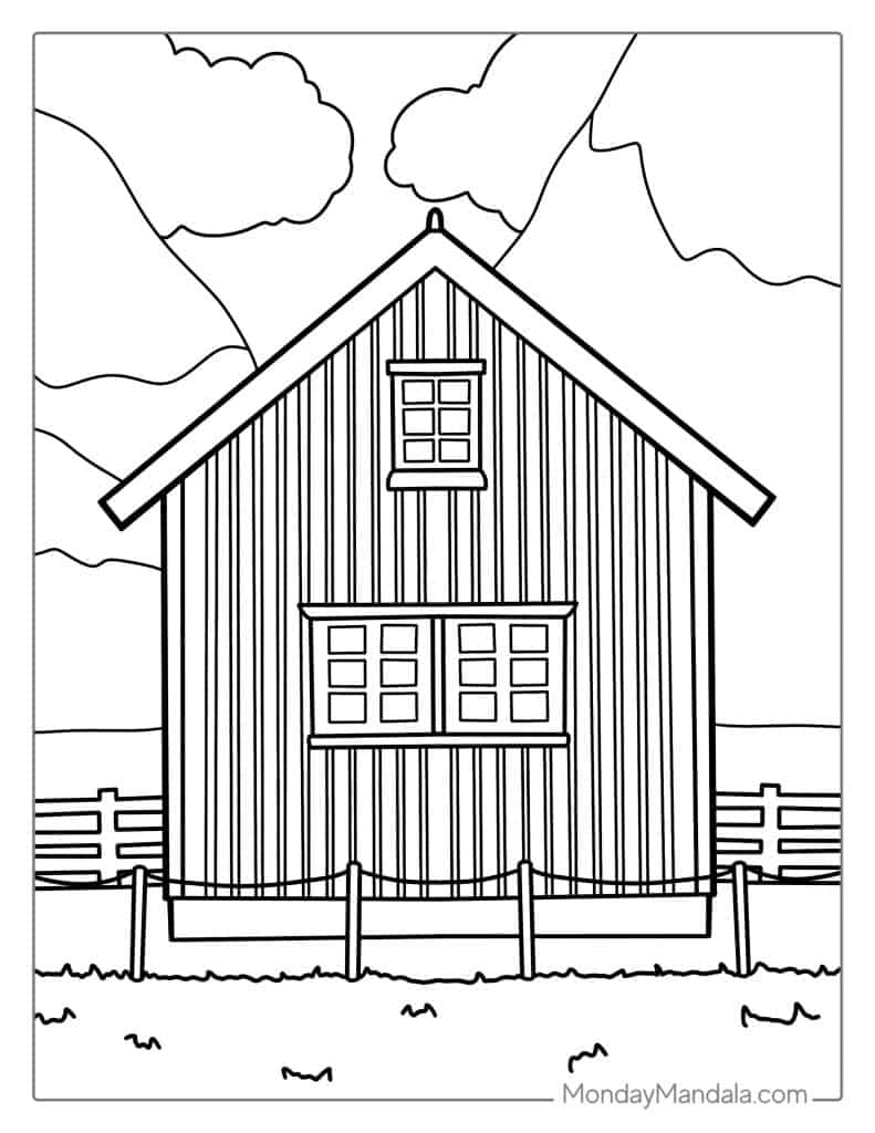 35 House with Flowers Coloring Pages Printable 18