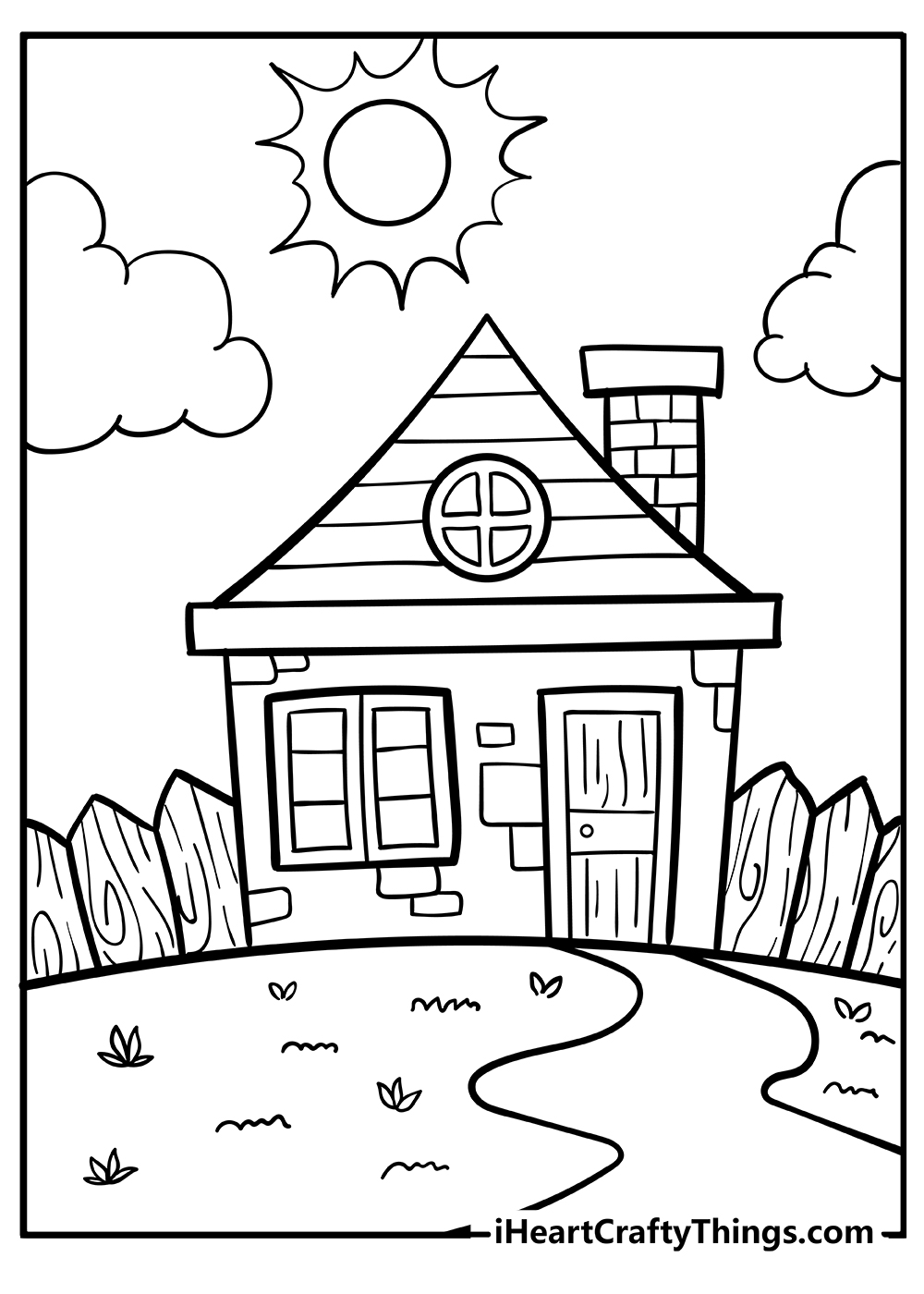 35 House with Flowers Coloring Pages Printable 26