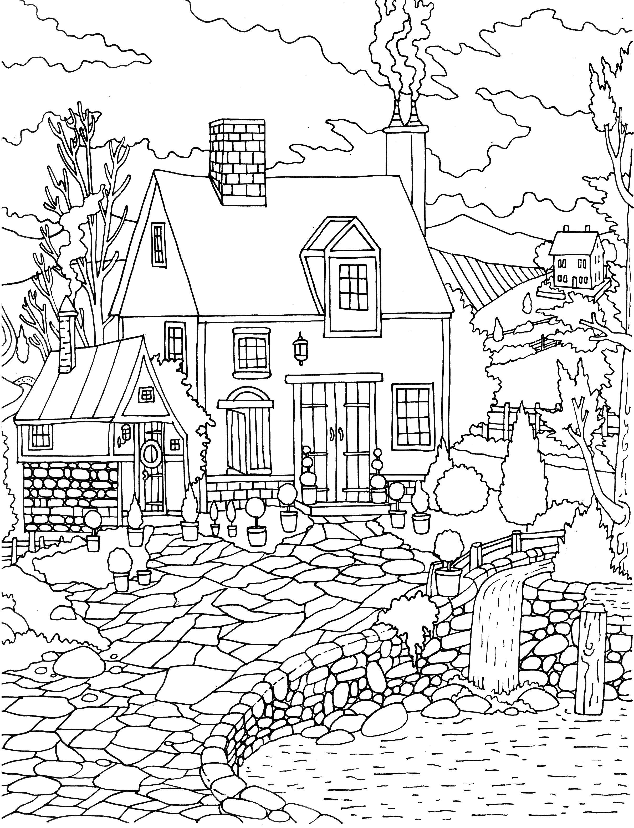 35 House with Flowers Coloring Pages Printable 28