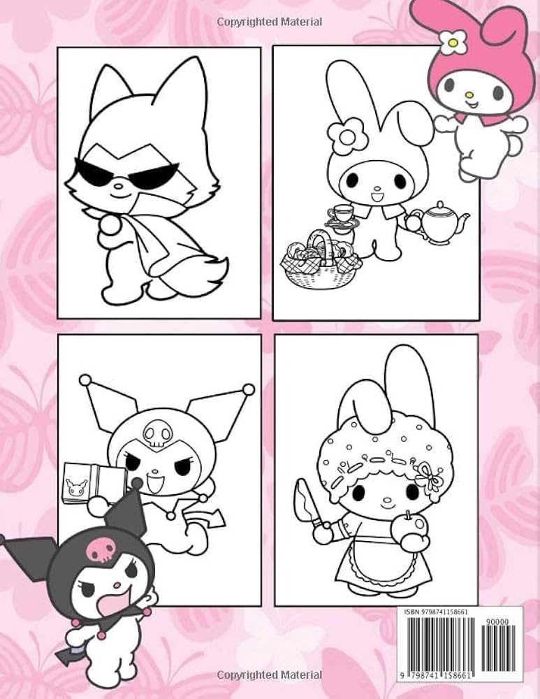 149+ Enchanting My Melody Kuromi Coloring Pages Printable