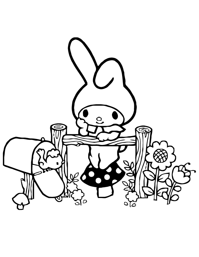 136+ Colorful My Melody Kuromi Coloring Pages Printable