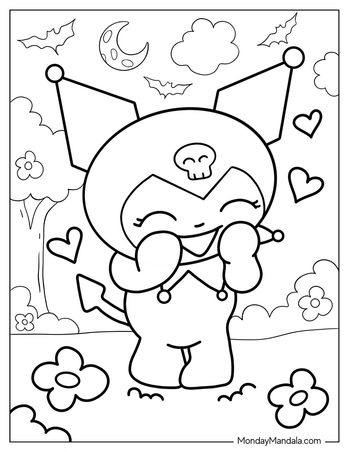 130+ Whimsical Kuromi Coloring Book Printable