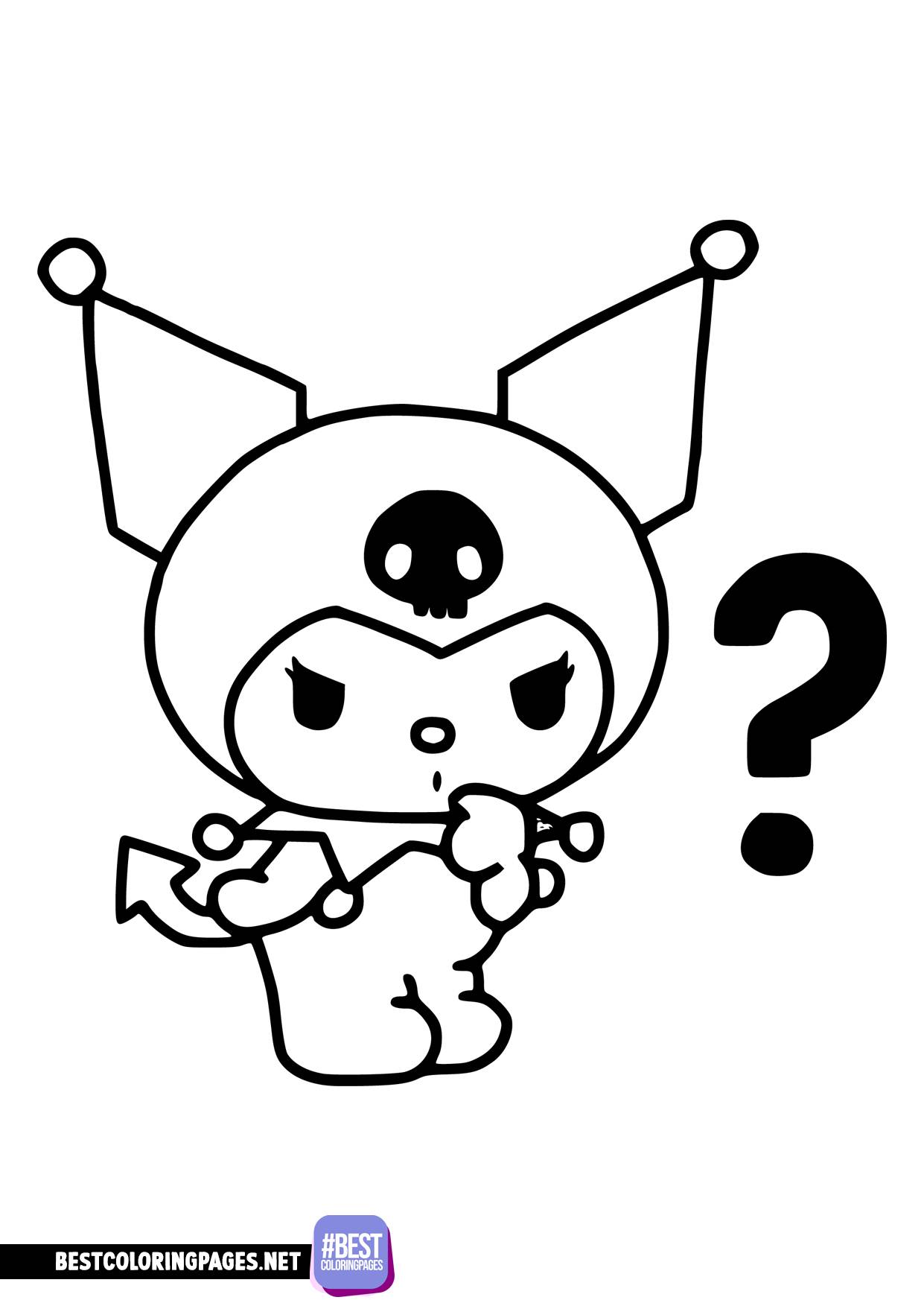 84+ Playful Kuromi Sanrio Coloring Pages Printable