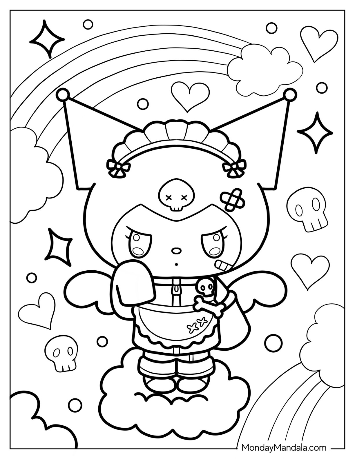 193+ Whimsical Kuromi Coloring Book Printable