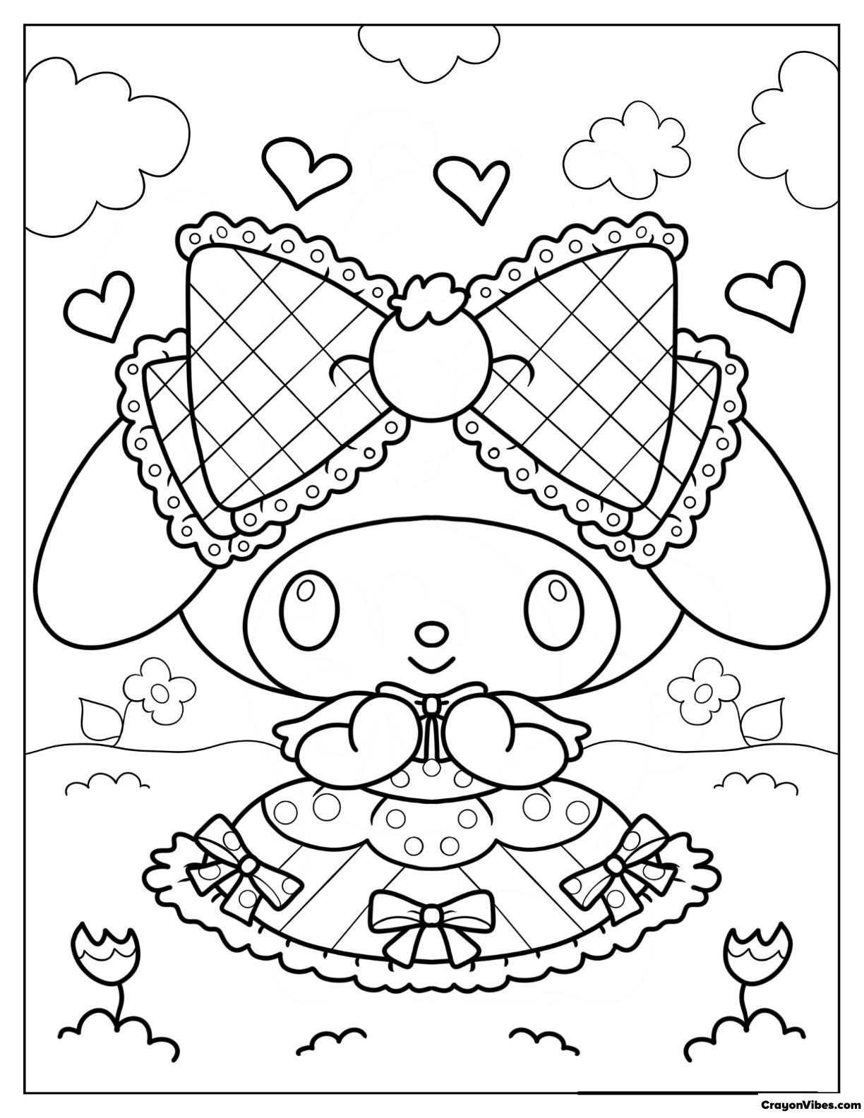 121+ Charming Kuromi Sanrio Coloring Pages Printable