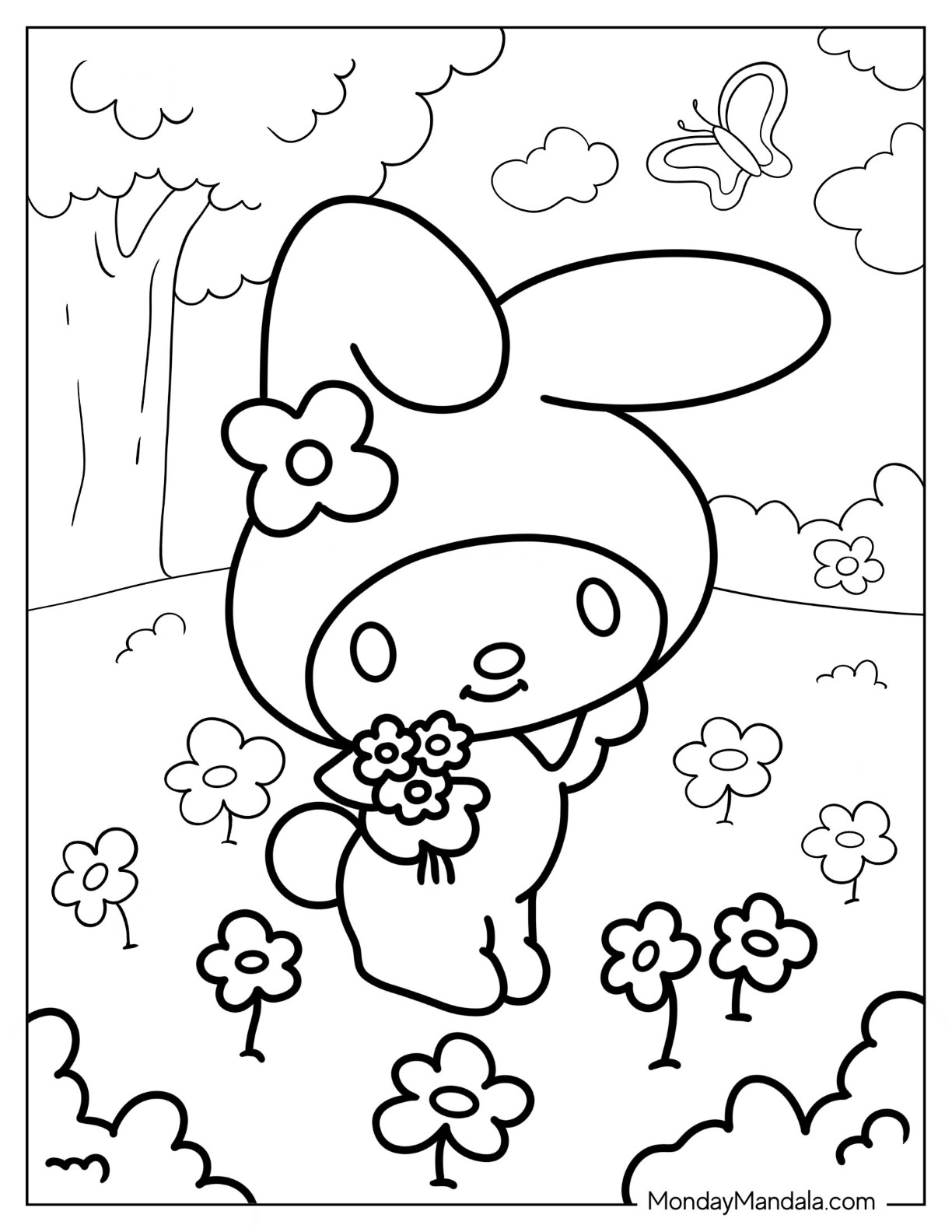 122+ Playful Kuromi Sanrio Coloring Pages Printable