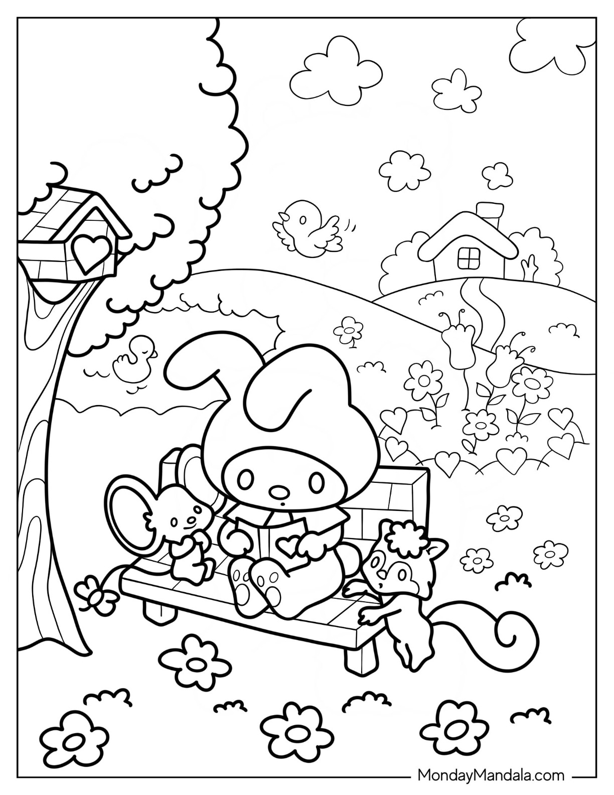 94+ Beautiful My Melody Kuromi Coloring Pages Printable