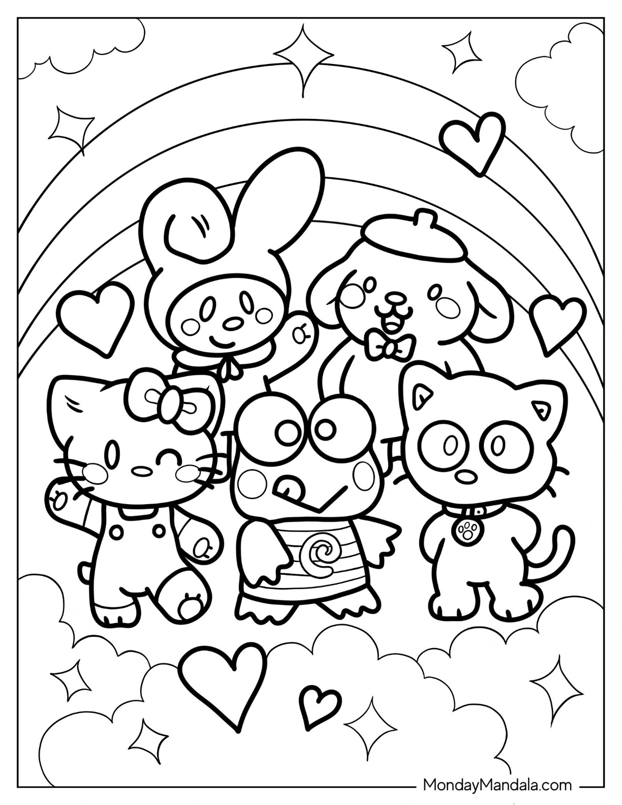 87+ Fun Kuromi Sanrio Coloring Pages Printable