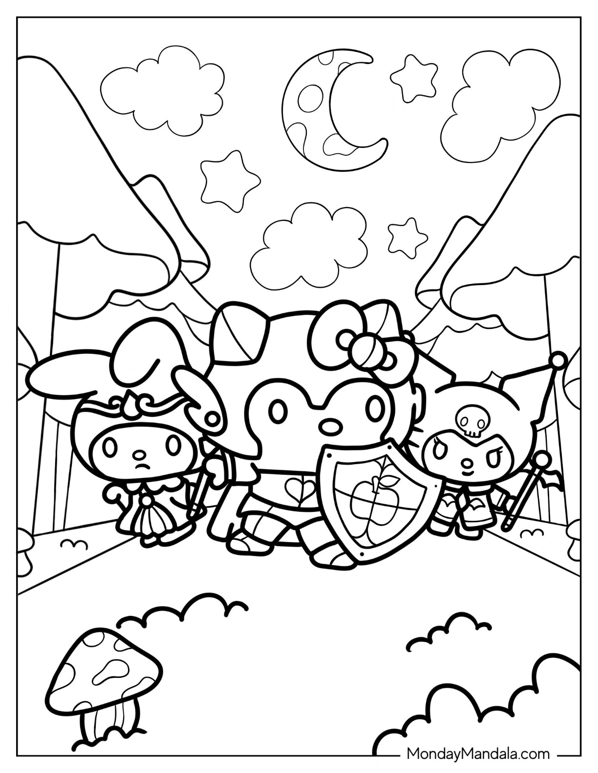 162+ Vibrant Kuromi Sanrio Coloring Pages Printable