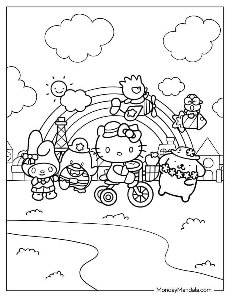 50+ Cute Hello Kitty Characters Coloring Pages Inspirational