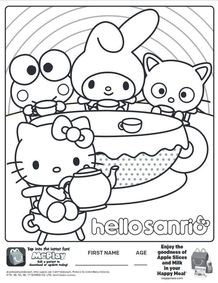 41+ Colorful Hello Kitty Characters Coloring Pages Detailed