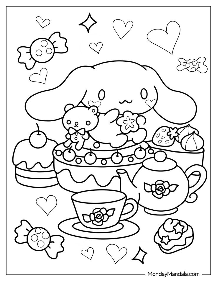 10+ Creative Cinnamoroll Sanrio Coloring Pages Printable