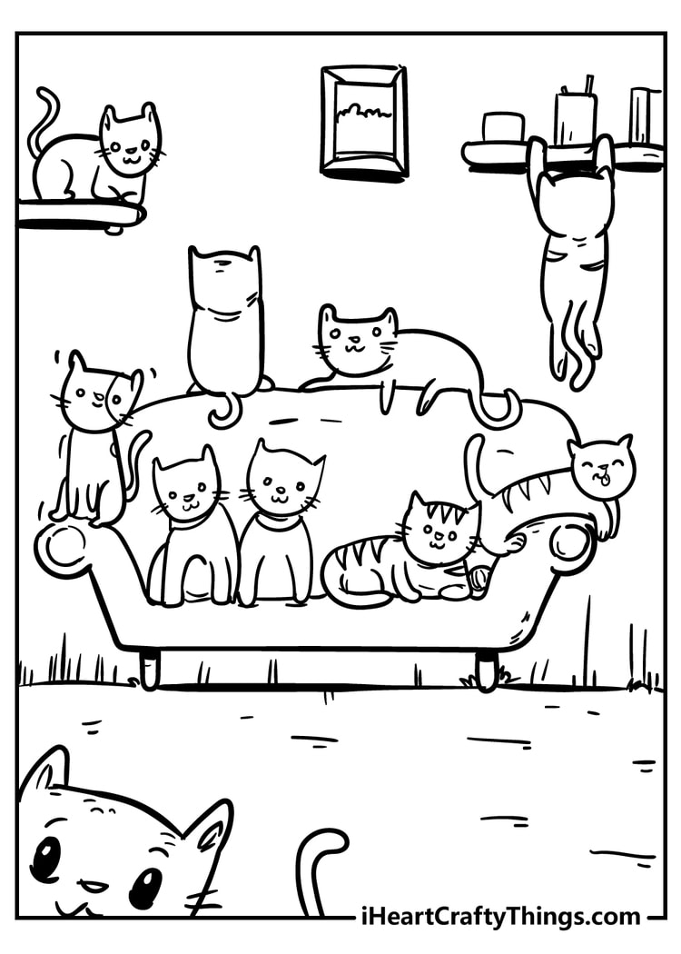 18+ Free Cat Coloring Pages Printable