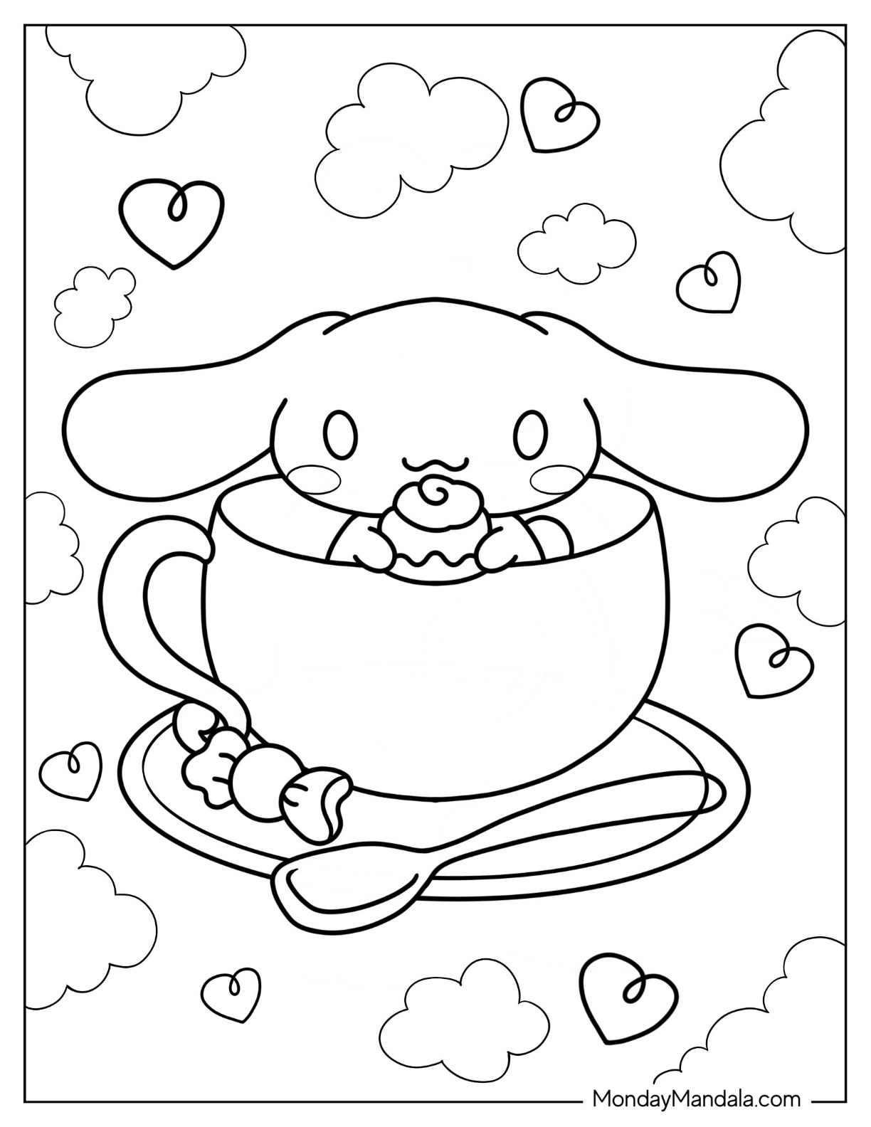 2+ Relaxing Cinnamon Roll Sanrio Coloring Pages Printable