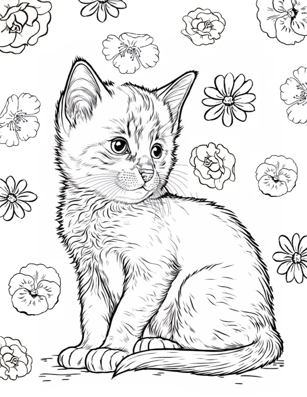 23+ Entertaining Cat Coloring Pages Printable