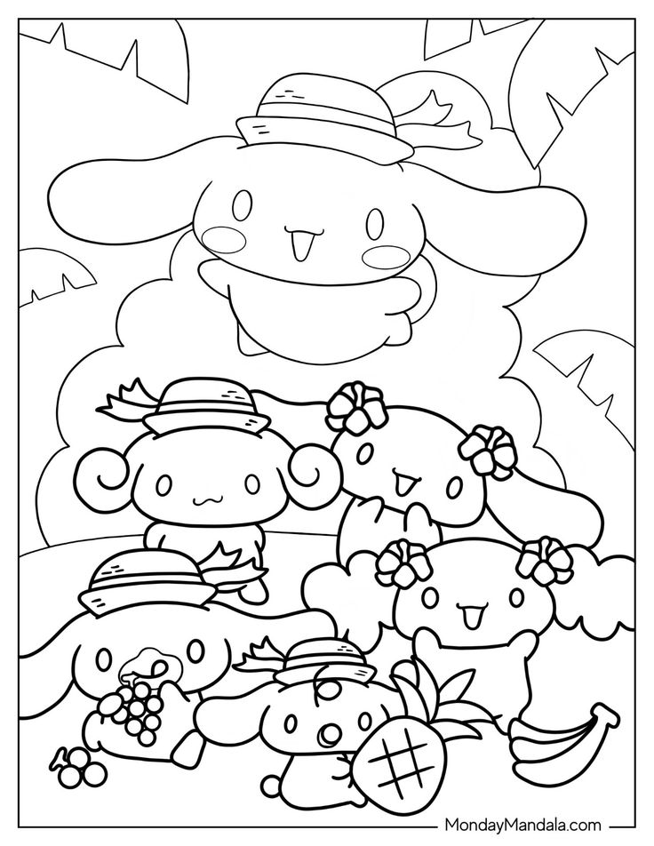 25+ Easy Cinnamoroll Coloring Printable