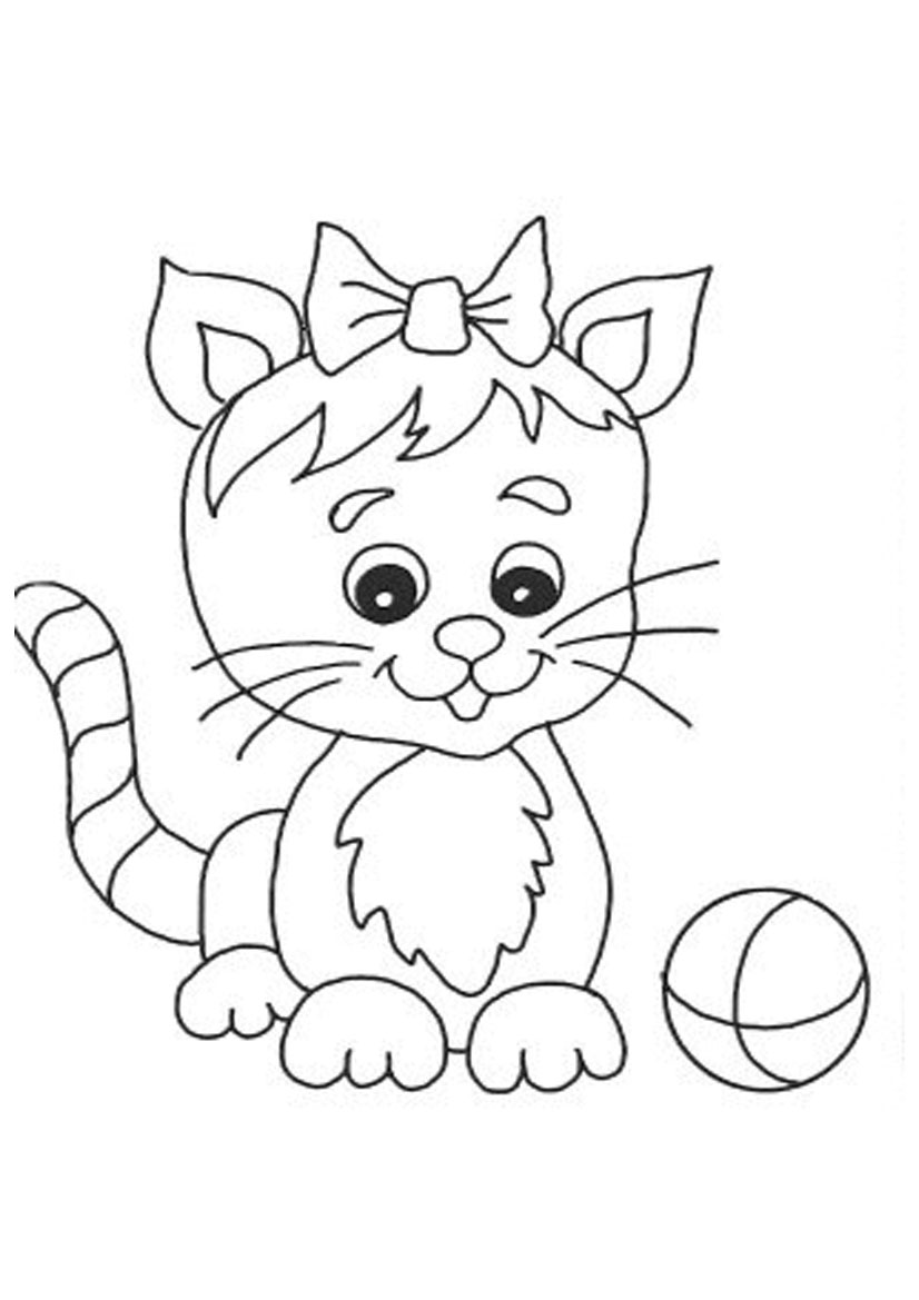 28+ Easy Cat Coloring Pages Printable