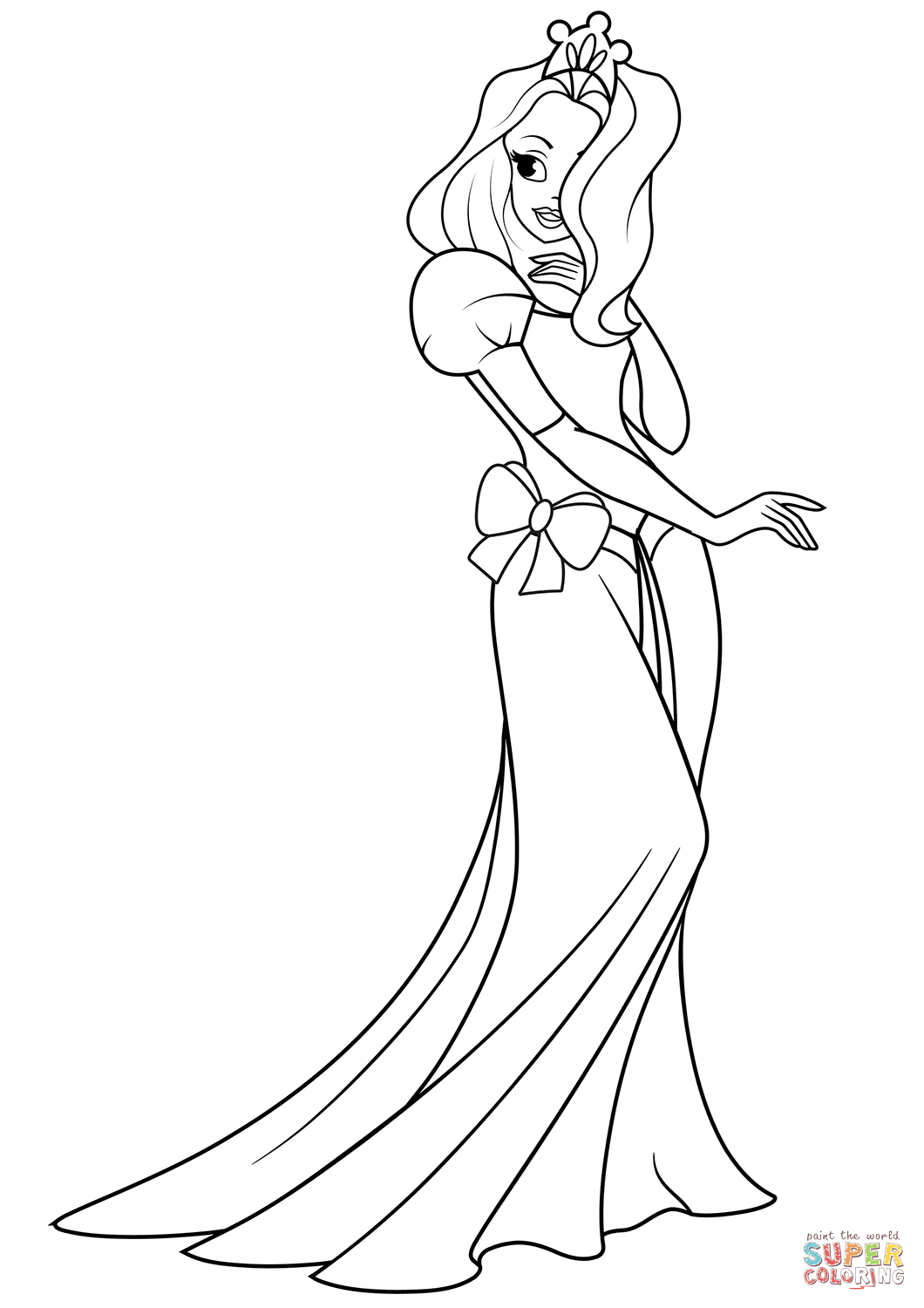 3+ Simple Princess Coloring Book Pages Printable