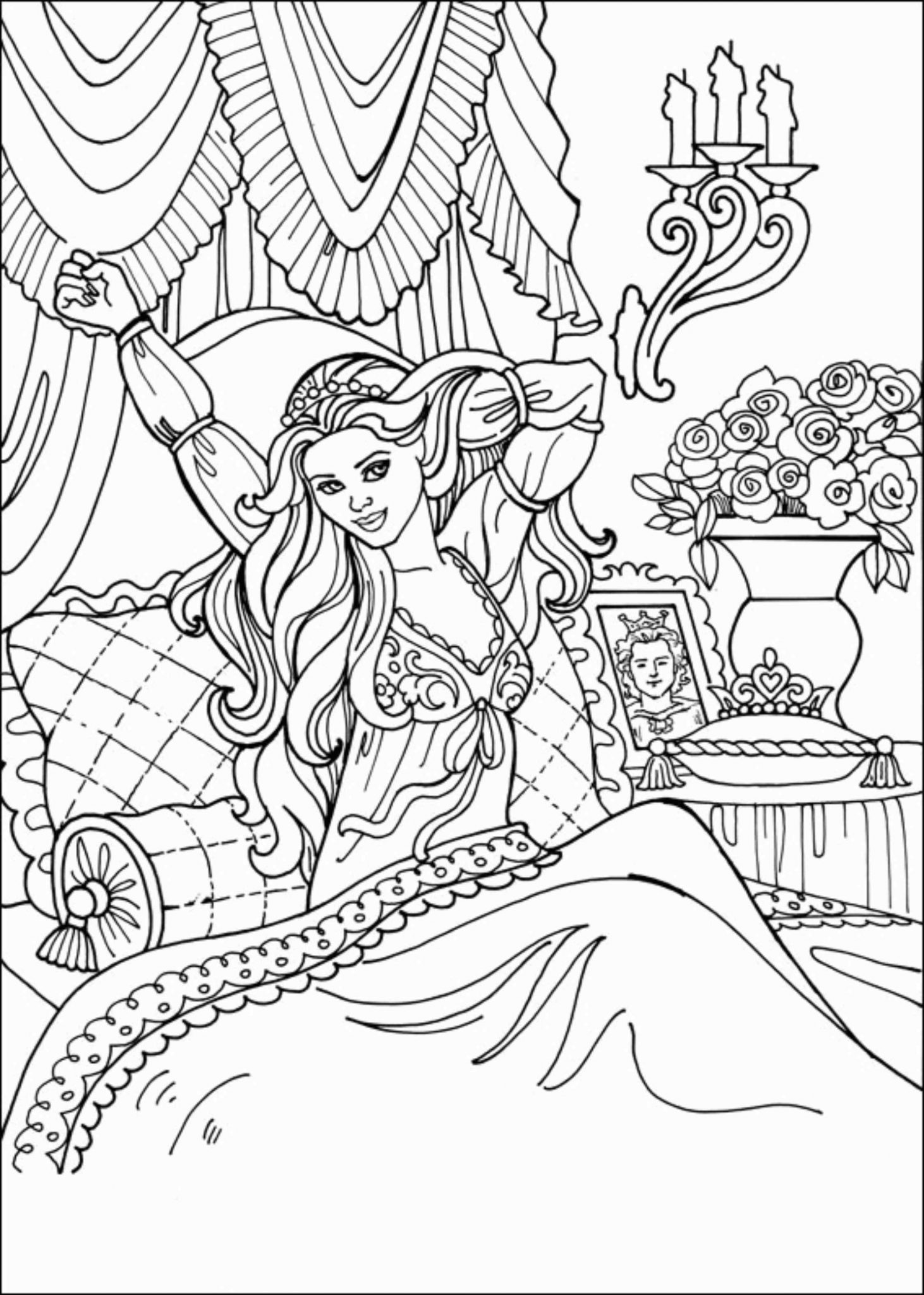 35+ Relaxing Princess Coloring Book Pages Printable