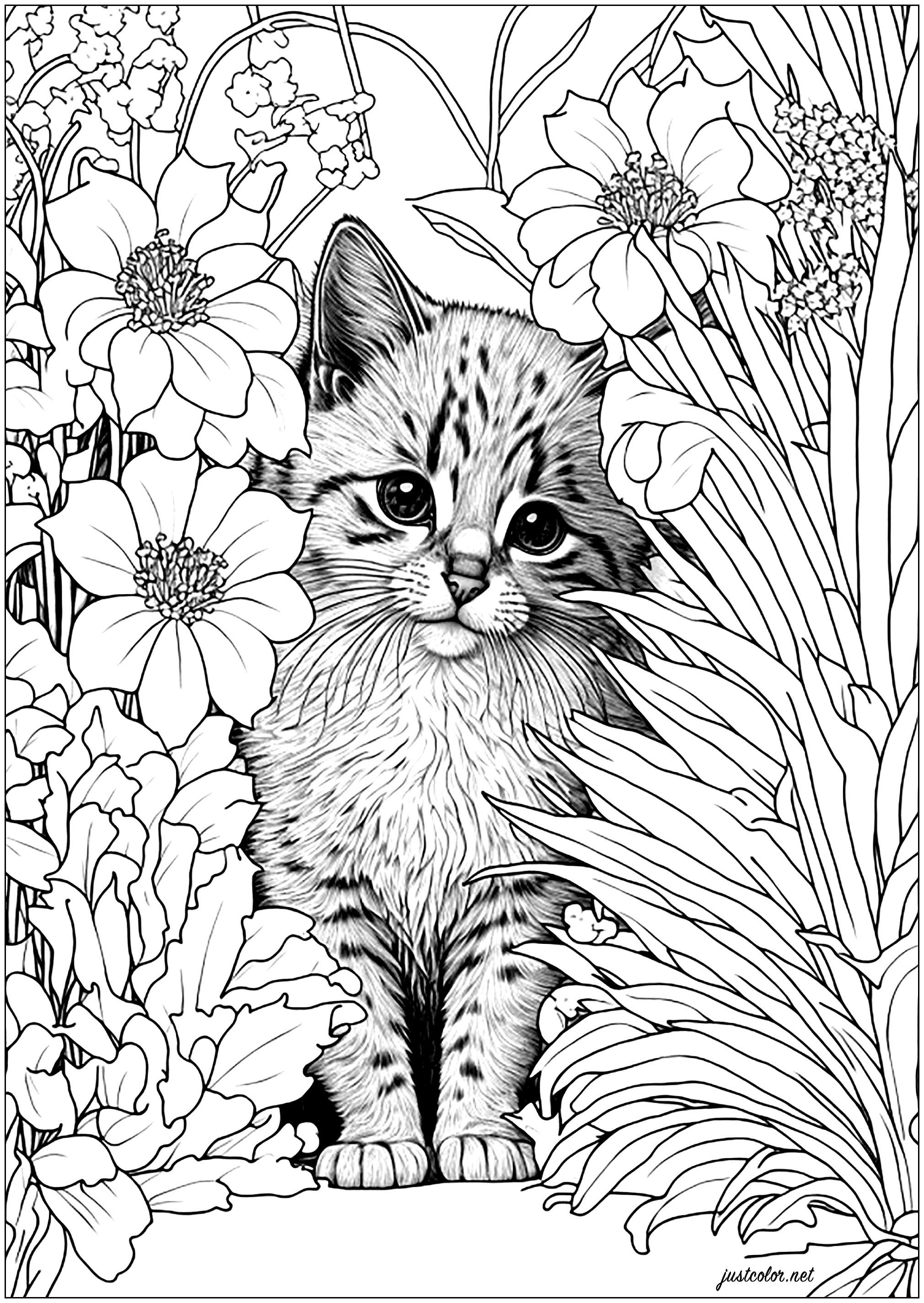 40+ Happy Cat Coloring Pages Printable