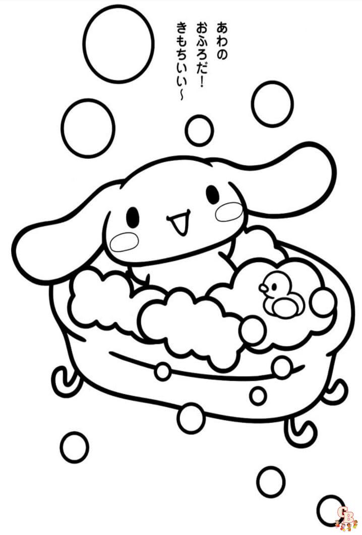 40+ Relaxing Cinnamoroll Coloring Printable