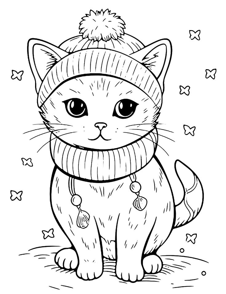 44+ Adorable Cat Coloring Pages Printable