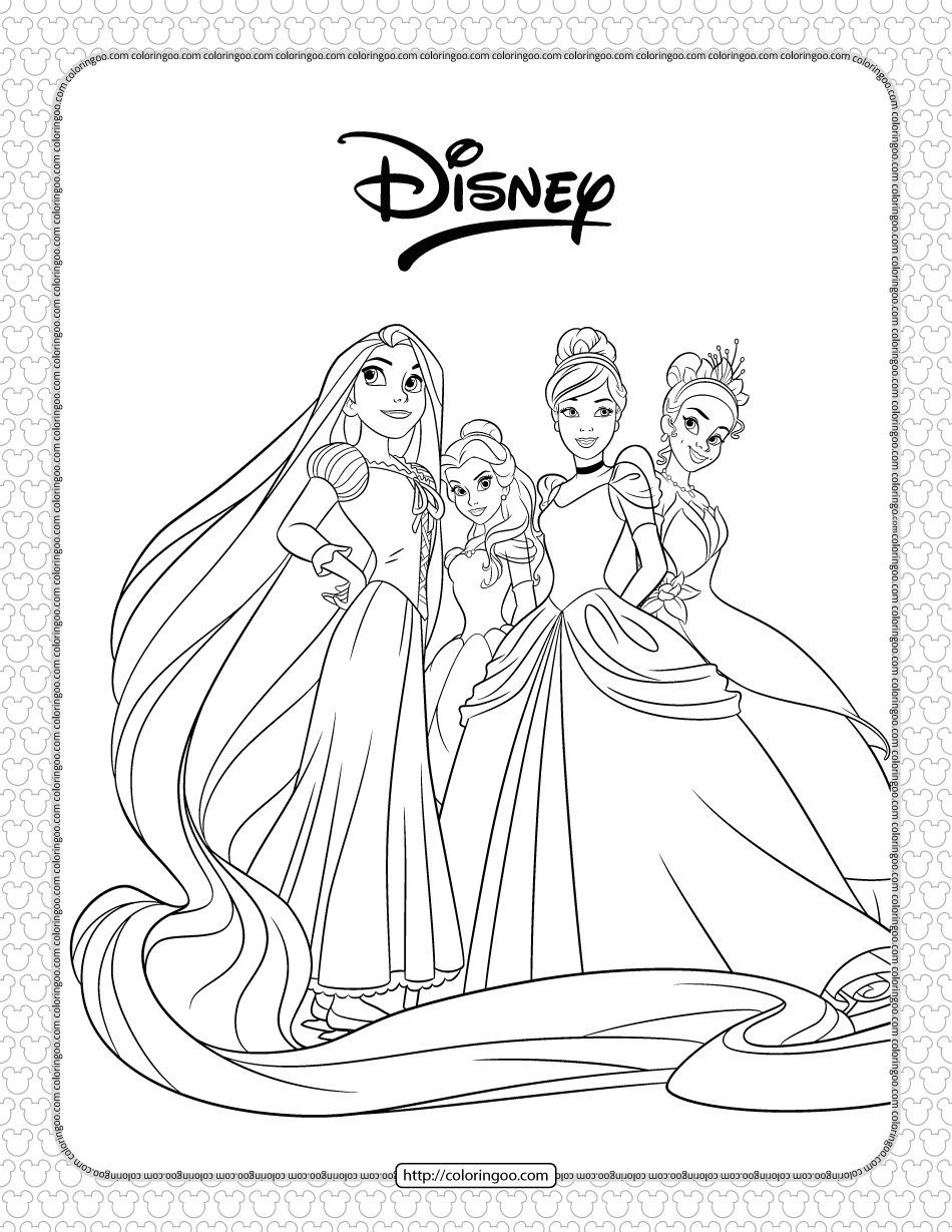 47+ The Best Disney Princess Group Coloring Pages Printable