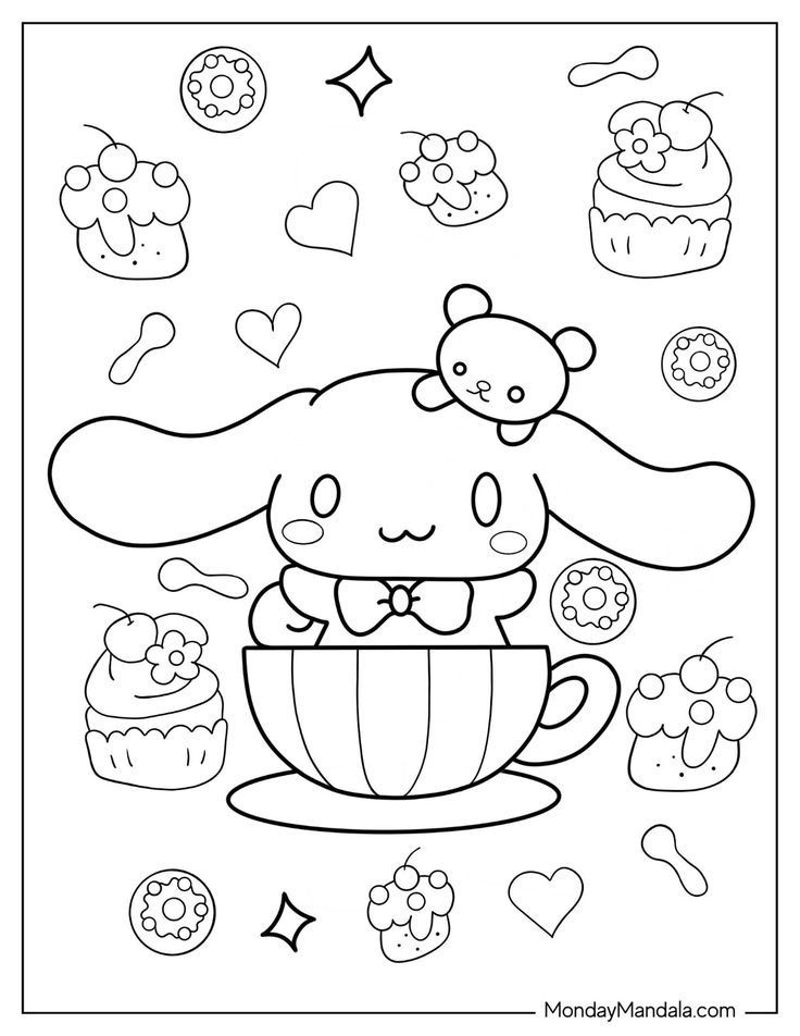 5+ Cheerful Cinnamon Roll Sanrio Coloring Pages Printable