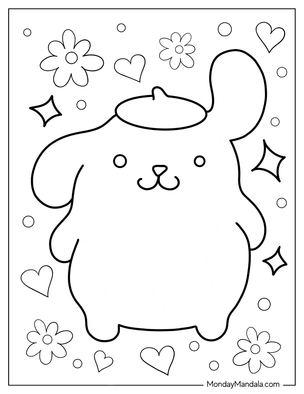 57+ Cute Cinnamon Roll Sanrio Coloring Pages Printable