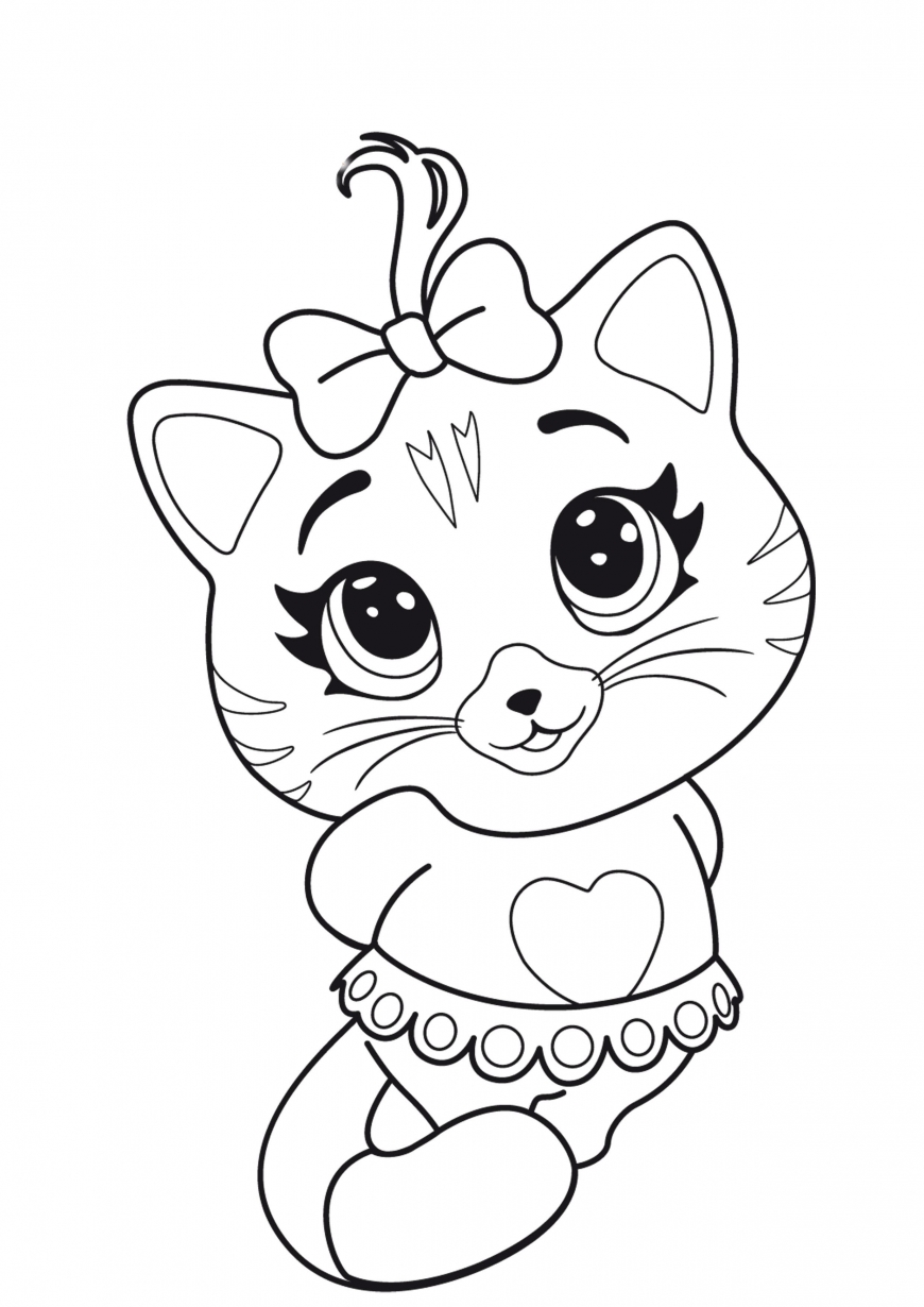 67+ Whimsical Cat Coloring Pages Printable