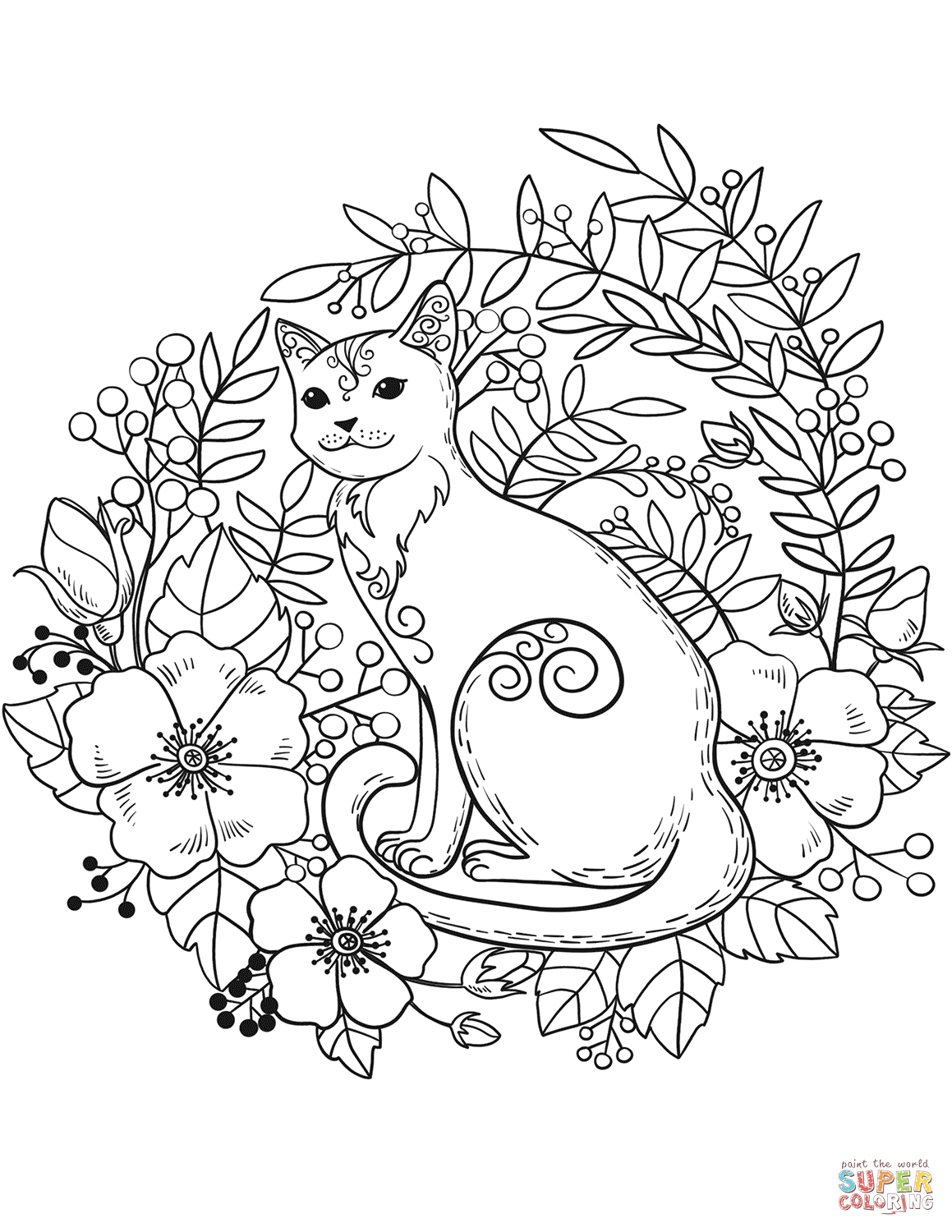 70+ Unique Cat Coloring Pages Printable