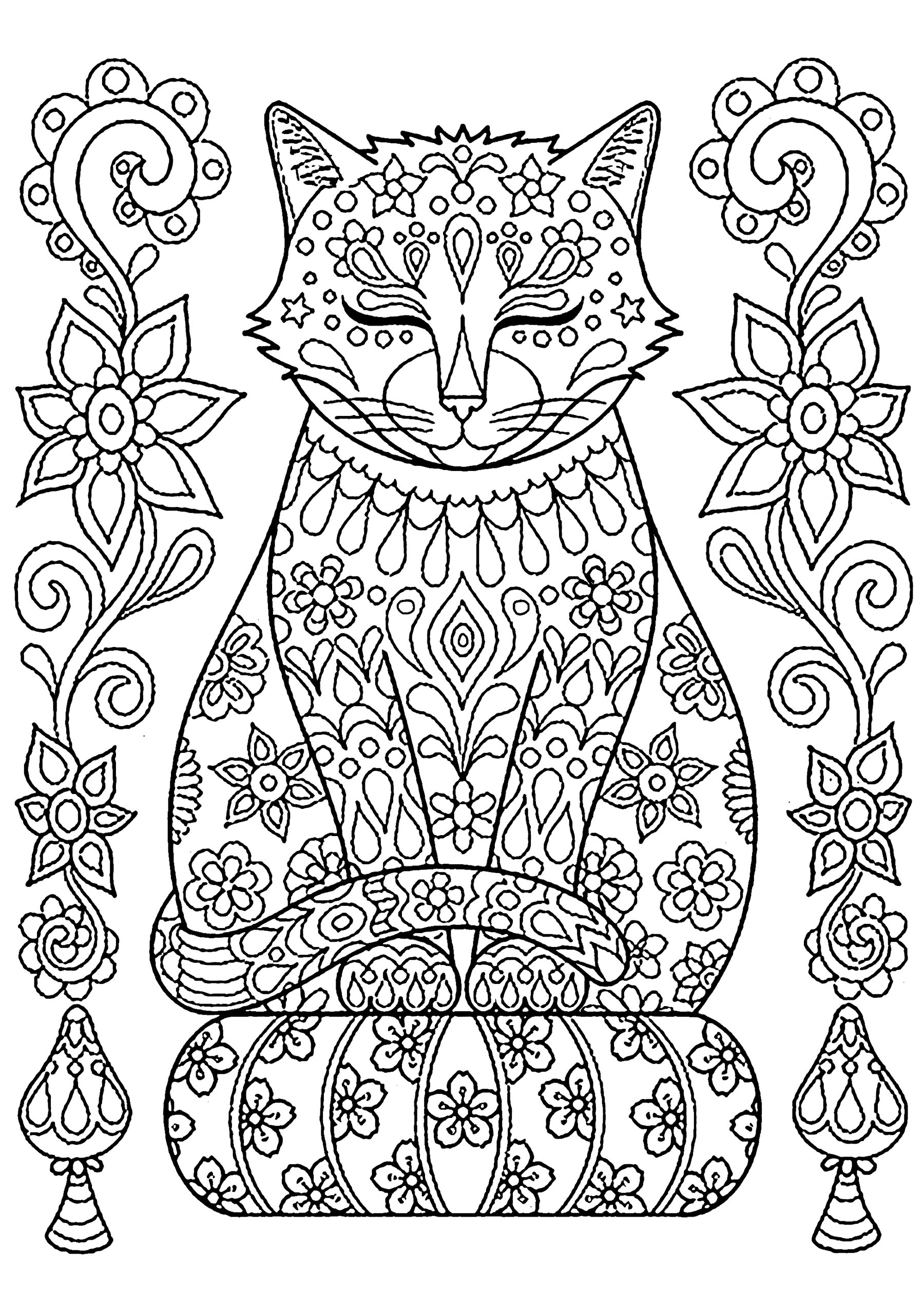 76+ Lovely Cat Coloring Pages Printable