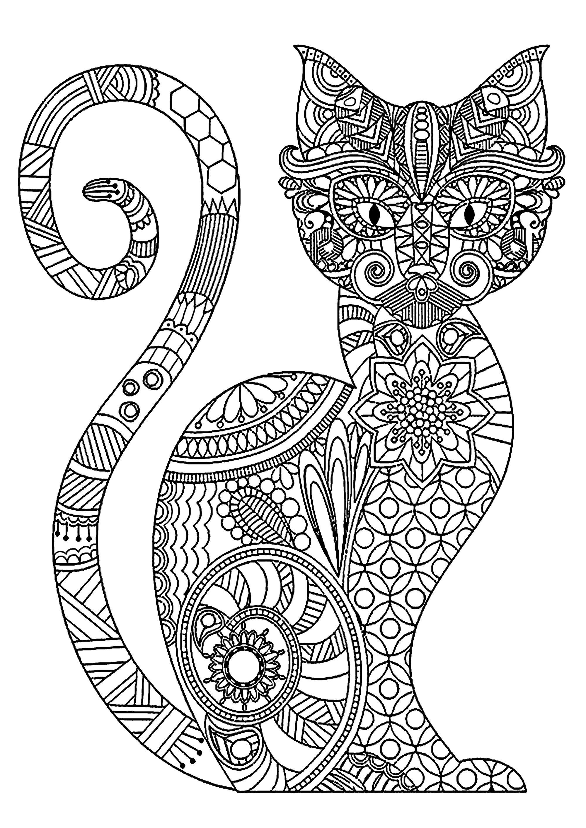 82+ Creative Cat Coloring Pages Printable