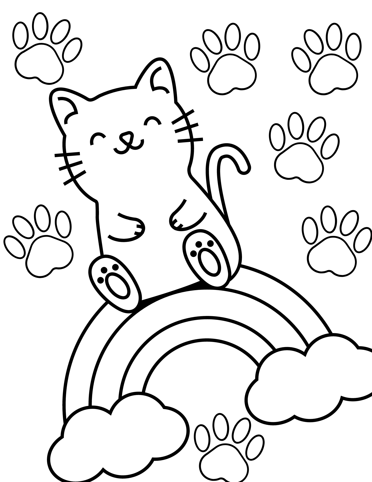 84+ Educational Cat Coloring Pages Printable