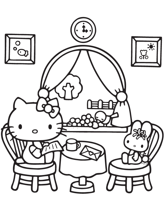 44+ Lovely Hello Kitty Bed Coloring Pages Download FREE