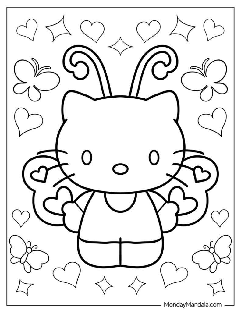 48+ Trendy Hello Kitty Characters Coloring Pages Printable Sheets