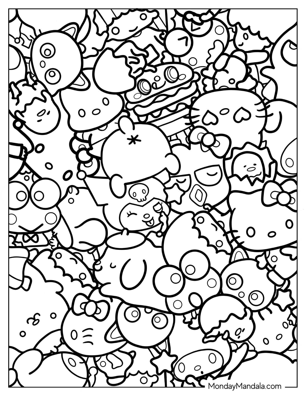 30+ Interactive Sanrio Characters Coloring Pages Free for Educational