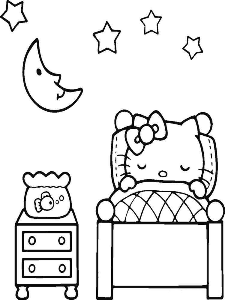 30+ Lovely Hello Kitty Bed Coloring Pages Easy Kids