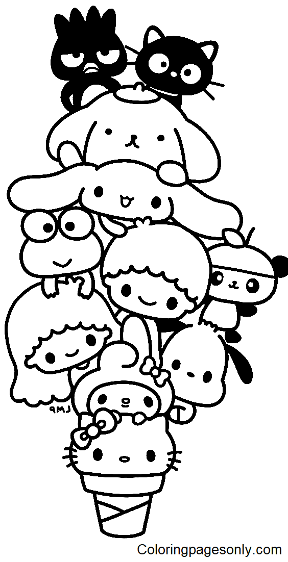 41+ Aesthetic Sanrio Characters Coloring Pages Free Ideas