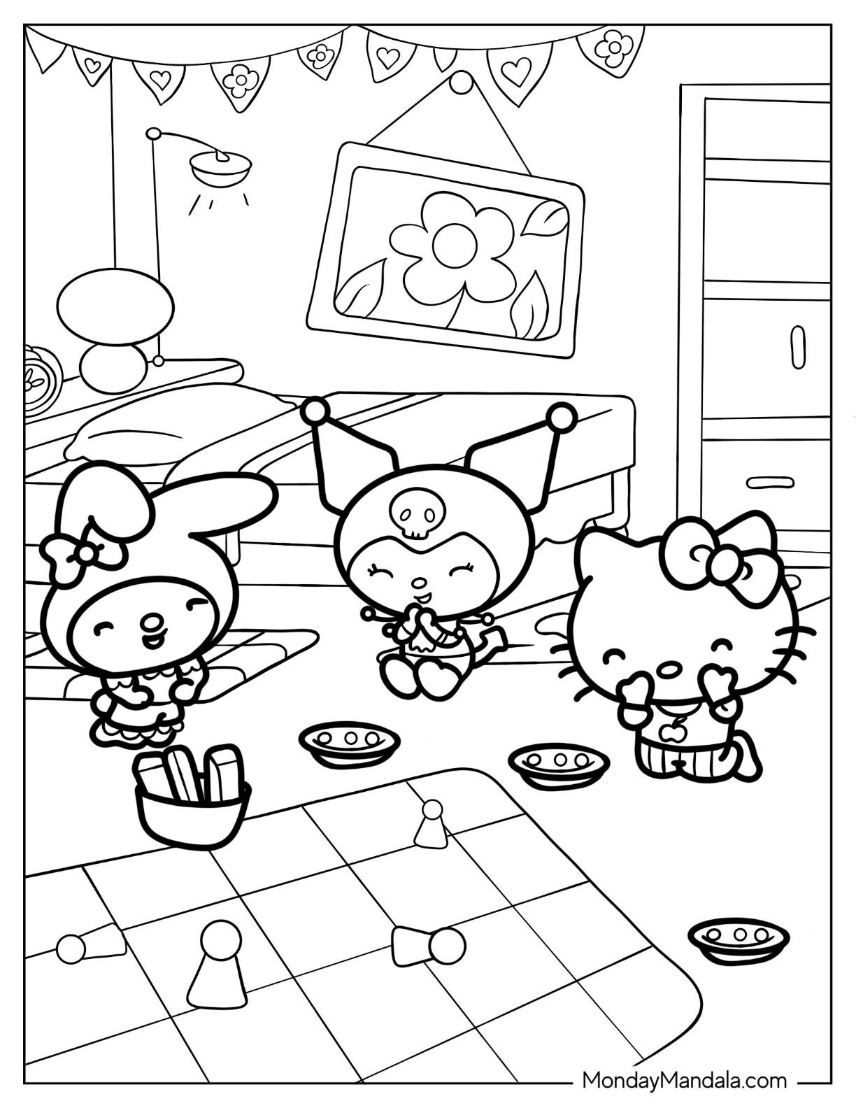 49+ Inspiring Kuromi Cute Coloring for Kids for Educational