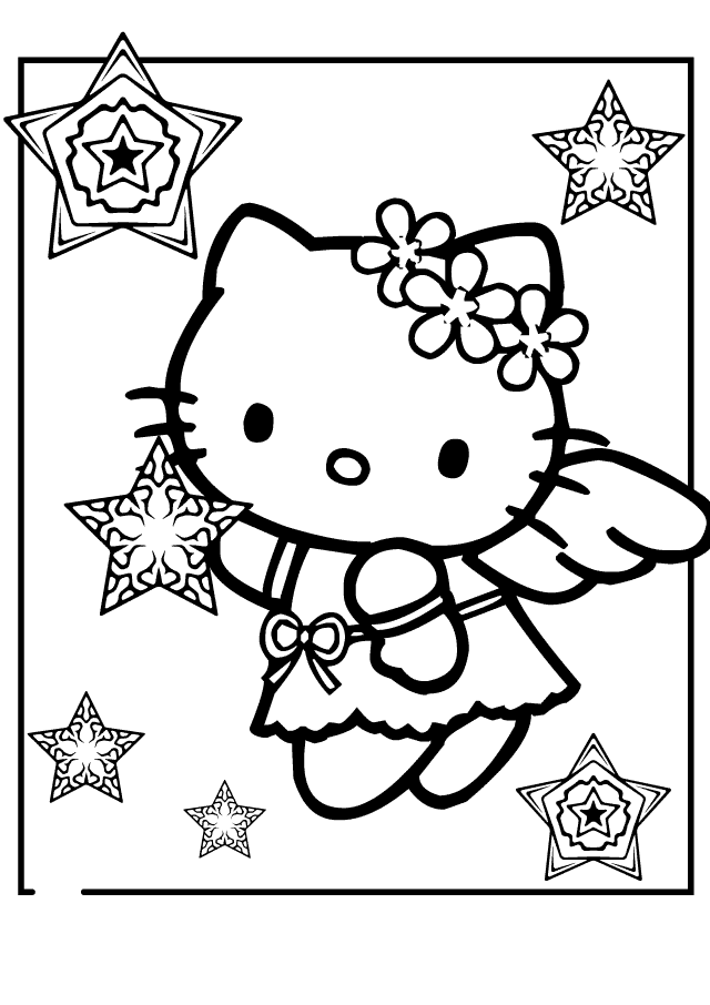 41+ Engaging Hello Kitty Bed Coloring Pages Easy