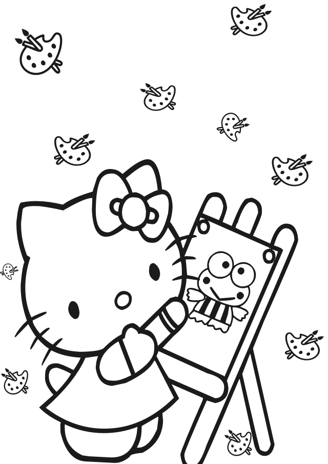 40+ Aesthetic Hello Kitty Characters Coloring Pages Easy